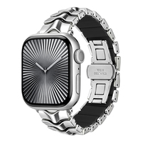 Correa de Repuesto para Reloj Win-Win Personalizada, Premium, Híbrida, de Metal y Silicona, Deportiva, para Apple Watch 11 10 9 8 7 6 SE