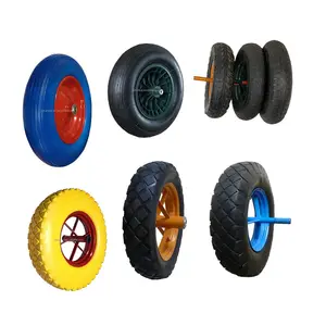 Wholesale 14x3.50-8 Polyurethane Solid Tires 3.50-8 4.00-8 Pu Foam Wheels 14 Inch Wheelbarrow Wheels