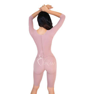 Body post-opératoire à manches mi-longues, body sculptant à décolleté <span class=keywords><strong>ouvert</strong></span> avec crochets, gaine amincissante pour le ventre - Product Image 5