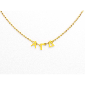 NPC Sorority Gifts Collar de hermandad de mujeres Collar de dijes iniciales Acero inoxidable Pvd Plated Alpha Delta Pi Phoebe Greek - Product Image 2