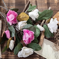 Vraie touche Chine Soie Magnolia Fleur noël tige arrangements décorations