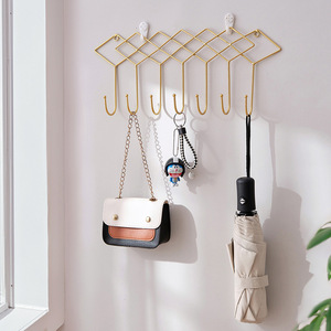 Gancio Decorativo Nordico Creativo per <span class=keywords><strong>Ingresso</strong></span>, Senza Foratura, per Appendere Cappotti e Chiavi, in Ferro Battuto - Product Image 1