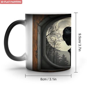 Craft Color Changing Mug Frosted Black 11oz <b>Ceramic</b> DIY Sublimation Blank <b>Cup</b> - Product Image 1