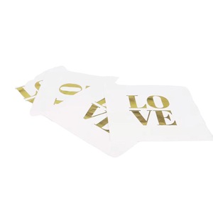 HANLIN Gold Stamped Printed Napkins 250mm Square 3 Ply For Weddings Valentine'S Day - Product Image 5