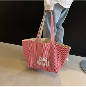 Bolsa de Compras de Lona Personalizada de Gran Capacidad, Reutilizable, de Color Sólido, Diseño de Bolsa de Hombro de Lona - Product Image 3