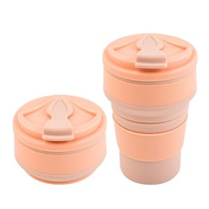 Vente en gros de tasses à café en silicone pliables résistantes aux hautes températures avec couvercle, tasse à eau portable réutilisable pour les voyages et le camping - Product Image 5