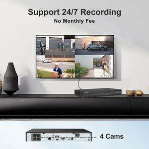 US Stock Free Shipping 5MP POE IP67 Bullet <b>Camera</b> System 4PCS with 4CH NVR HDD Human Vehicle Detection Smart Dual Light - Product Image 5
