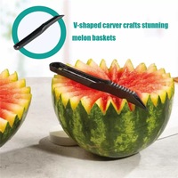 Hete Aanbieding 2-in-1 ABS V-vormig Fruit- en Groentesnijder Set Handmatige Gezaagde Garnituurtool Watermeloen
