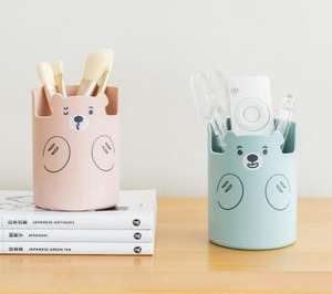 Silindirik kalem raf cep telefonu stentleri plastik kırtasiye organizatörler kalemlik karikatür ayı kalemlik çocuk hediye - Product Image 6