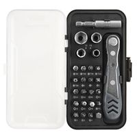 Juego de Herramientas Manuales de Trinquete de 27 Piezas, Kit de Destornilladores, Llave Multiusos de Alta Dureza y Combinación de Puntas de Enchufe