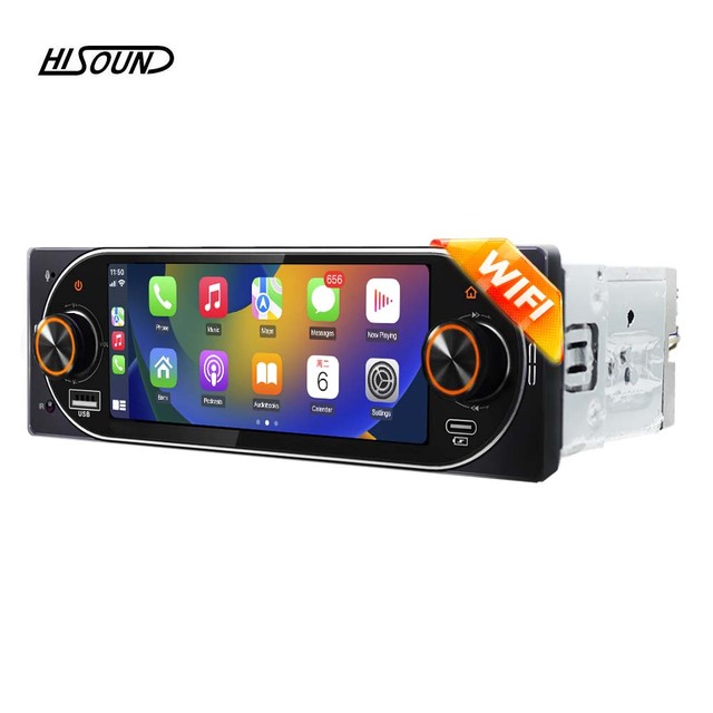 Hot 6RCA 1din Car Dvd Player Headunit Car Radios with Carplay Android Auto RDS WIFI FM ASP MP3