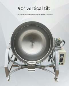 Marmite chauffante électrique à double enveloppe, grande capacité, à gaz, inclinable, pour la cuisson de soupes de bœuf et la friture en cantine - Product Image 5