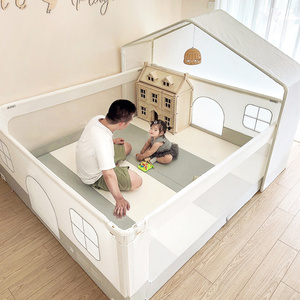 Clôture blanche jeu doux grand parc <span class=keywords><strong>pour</strong></span> bébé coffre-fort double usage barrière <span class=keywords><strong>de</strong></span> chevet levage ouvert haute qualité parcs <span class=keywords><strong>pour</strong></span> enfants - Product Image 1