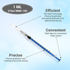 <span class=keywords><strong>Seringue</strong></span> vétérinaire jetable de sécurité 1 ml <span class=keywords><strong>27G</strong></span> pour animaux - Product Image 3