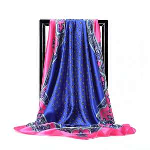 Bufanda grande <span class=keywords><strong>de</strong></span> <span class=keywords><strong>seda</strong></span> para mujer, pañuelo cuadrado <span class=keywords><strong>de</strong></span> satén con patrón <span class=keywords><strong>de</strong></span> cinturón, <span class=keywords><strong>de</strong></span> diseño <span class=keywords><strong>de</strong></span> marca <span class=keywords><strong>de</strong></span> lujo, 90x90cm - Product Image 3