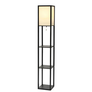 Lampada da Terra di Design Euro-Americano con Scaffale in Legno, Struttura a Ripiani in Legno, Illuminazione a Luce Morbida, Fornitura Diretta dalla Fabbrica - Product Image 1