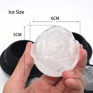 Bandeja de cubitos de hielo de silicona ecológica con logotipo personalizado forma redonda de copo de nieve grande de grado alimenticio con tapa dividida en forma de gato