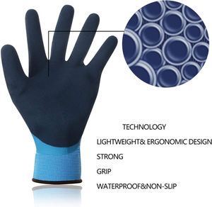 100% imperméable à l'eau thermique doublé de polaire isolé enduit de Latex hiver chaud résistant au froid gant de travail pour congélateur jardin - Product Image 3
