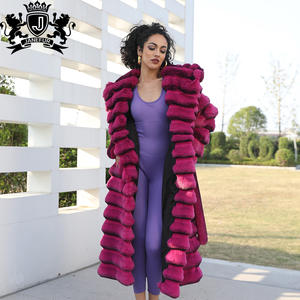 <span class=keywords><strong>Abrigo</strong></span> Largo con Capucha de Piel Sintética de Chinchilla de Primera Calidad para Mujer Janefur, <span class=keywords><strong>Abrigo</strong></span> de Piel Sintética de Chinchilla con Cinturón para Mujer - Product Image 3