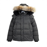 Parka d'hiver chaude pour homme avec capuche en fausse fourrure et rembourrage épais