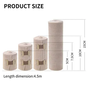 High Compression Elastic Bandage Medical Skin Color With Breathable Aluminum Clip