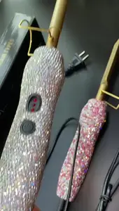 YUE elektrische Strass benutzer definierte elektrische Glätte isen Haar bling Pressen Kupfer Metall 500 Grad Luft Glitter bling heißen Kamm