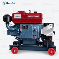 Machine à granulés d'aliments pour animaux GenJet 9KL-210 Diesel 18HP 200-300 Kg/h avec matrice plate de 198 mm et 2 rouleaux pour l'alimentation des volailles et du bétail
