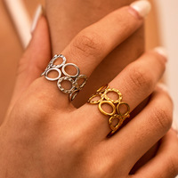 Bagues Infinity creuses couleur or Skyrim pour femmes, en acier inoxydable, minimalistes, géométriques, pour fiançailles, bijoux de couple, vente en gros