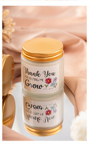 Wholesale Customized Frosted Glass Aromatherapy <b>Candles</b> Soy Wax Personalized Aromatic Scented <b>Candles</b> Tin Lid for Holiday Use - Product Image 6