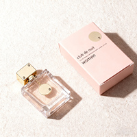 Flacon de parfum carré de luxe en verre transparent 50 ml – Flacon pulvérisateur de parfum vide en verre transparent avec couvercle