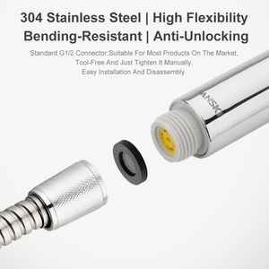 خرطوم مرن من مطاط EPDM مع قفل مزدوج من الفولاذ المقاوم للصدأ للمطبخ والحمام الحديث - Product Image 4