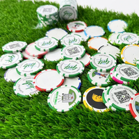 Marqueur de balle de golf personnalisé avec logo, 40 mm, en ABS, jeton de poker, accessoires de golf imprimés en gros