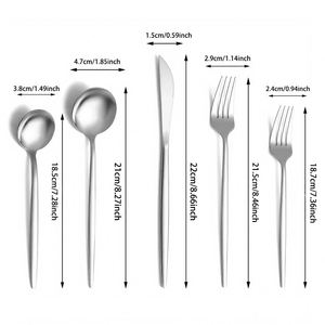 Juegos de Cubiertos de Acero Inoxidable al por Mayor de Portugal, Juegos de Cubiertos Modernos con Cuchillo, Tenedor y Cuchara para Postre, para Bodas, Restaurantes y Hoteles - Product Image 2