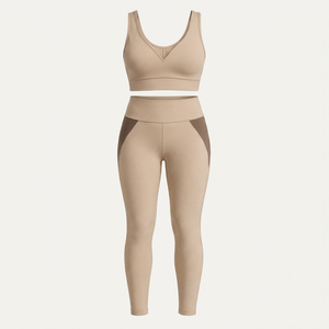 Ensemble de yoga pour femmes : Legging taille haute et brassière de sport – Marque privée disponible – Fournisseur de kits de yoga très demandé - Product Image 1