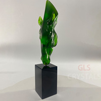 Ornement en cristal tête de cheval artisanal, verre ancien déparaffiné avec logo personnalisé, emballage cadeau pour décoration intérieure