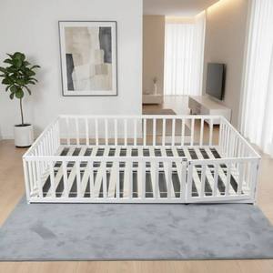 2023 Popular Design Modern Montessori Full Size Floor <b>Bed</b> with Slats Wood Material Bedroom & Living Room Use Lepinkids - Product Image 4