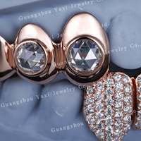 Grillz personnalisés en Moissanite VVS, Argent 925, Or massif 10K 18K 14K, Taille ovale, Taille brillant, Bijoux corporels Hip-hop