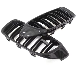 Para <span class=keywords><strong>BMW</strong></span> F32 F33 F36 435i 440i F82 F83 2013-2020 Parrilla delantera de doble listón de carbono para parachoques 51712352811 51712352812 - Product Image 2