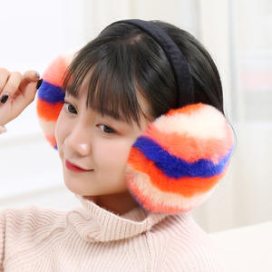 可愛い虹の暖かいぬいぐるみウサギの毛の耳のマフ可愛い虹の暖かいぬいぐるみ - Product Image 3