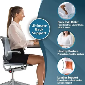Araba ergonomik lomber servikal omurga desteği masaj bellek köpük yastık geri ofis koltuğu için
