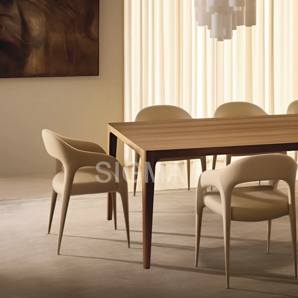 Toptan Modern restoran mobilya setleri katı ahşap tik yemek masaları ve sandalye seti
