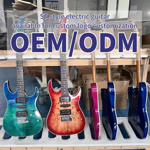 Guitarra Eléctrica ST Multicolor 24 Trastes Mástil de Arce Cuerpo de Álamo Opciones en Morado Azul Rojo Selector de Pastillas de <span class=keywords><strong>5</strong></span> Vías Guitarra Económica - Product Image 2