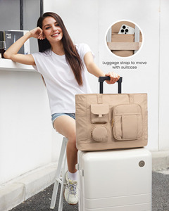 Sac fourre-tout élégant résistant à l'eau avec plusieurs compartiments pour ordinateur portable, logo personnalisé, couleur personnalisée, sac à main grande capacité pour femme, été - Product Image 5