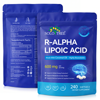 SOLOTREE OEM OBM Acide R-Alpha Lipoïque 600mg Antioxydant 240 Gélules Molles à Base d'Huile de Coco Personnalisé XEnergy Métabolisme & Vitalité Quotidienne