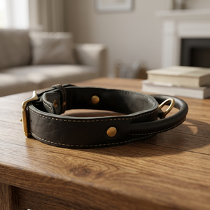 Collar de Perro Clásico Ajustable, Hecho a Mano con Cuero Vacuno Genuino, Ecológico, de Primera Calidad, Diseño de Última Generación, Fabricante Indio - Product Image 3
