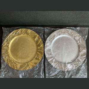 Argent rond en relief impression Vintage en détresse motifs uniques plateaux cadeaux en gros fruits bol plateau décoratif chargeur assiettes - Product Image 5