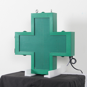 Letrero <span class=keywords><strong>LED</strong></span> Programable por Temperatura y Tiempo para Farmacias, Impermeable, 48CM, Color Verde, Cruz de <span class=keywords><strong>Farmacia</strong></span> para Exteriores - Product Image 2