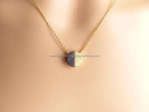 925 plata esterlina negro encanto collar de piedras preciosas mate acabado en oro vermeil - Product Image 2