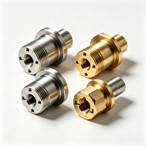 ข้อต่อเกลียวสแตนเลสและทองเหลืองแบบกำหนดเองสำหรับ OEM ผลิตด้วยเครื่อง CNC, ชิ้นส่วนอุปกรณ์การแพทย์ที่มีความแม่นยำสูง ผลิตตามแบบ - Product Image 4
