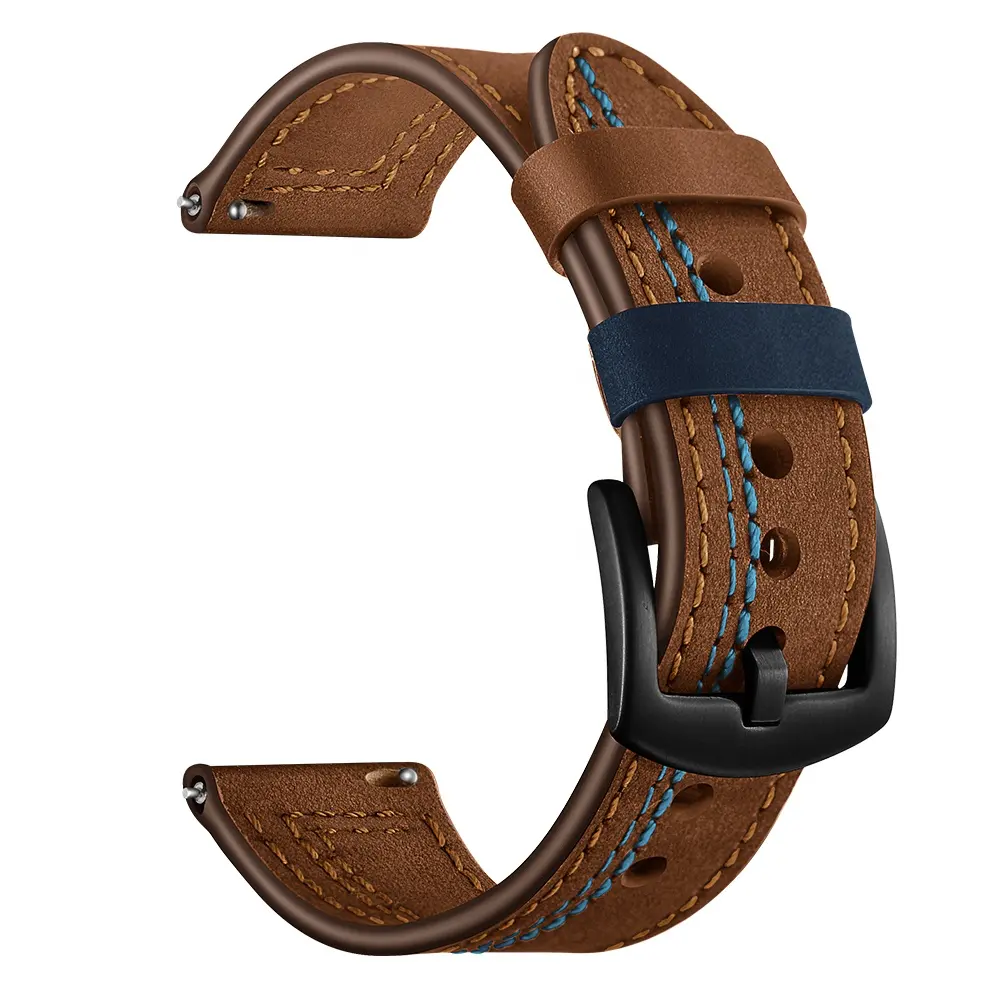 22mm Leather Watch Band Strap For Xiaomi Huami AMAZFIT GTR 47mm Stratos 3 2 2S Smart watch
